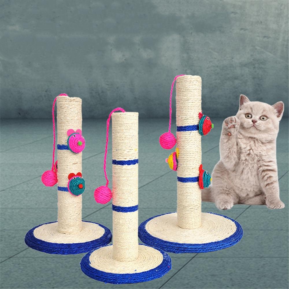 Cat Scratching Post with Round Base and Toy Ball