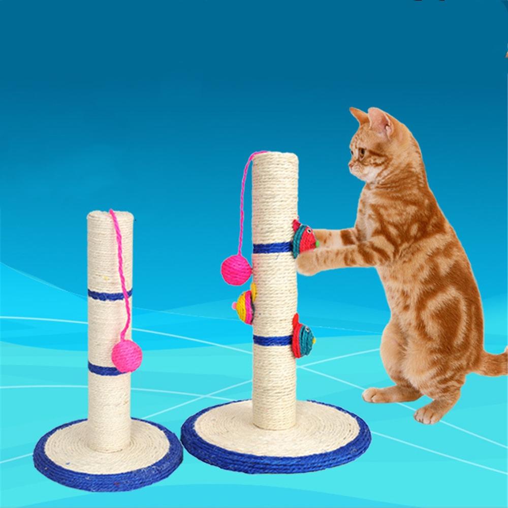 Cat Scratching Post with Round Base and Toy Ball