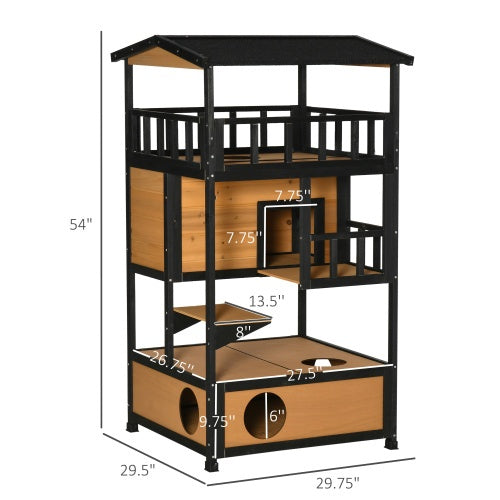 Wooden Outdoor Cat House, Wild Cat Shelter