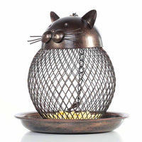 Modern Metal Cat Bird Feeder Home Decor Gift