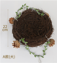 Parrot Nesting Boxes with Grass Weaving and Pine Wood