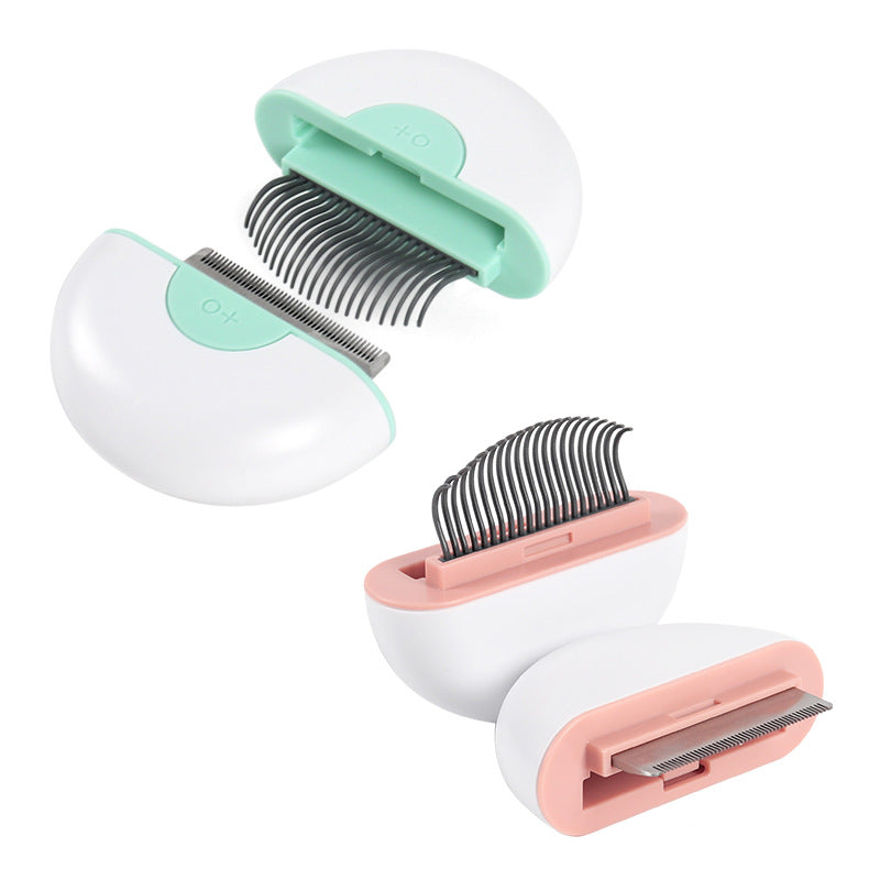 Dual-Function Long Hair Pet Comb and De-Shedding Tool