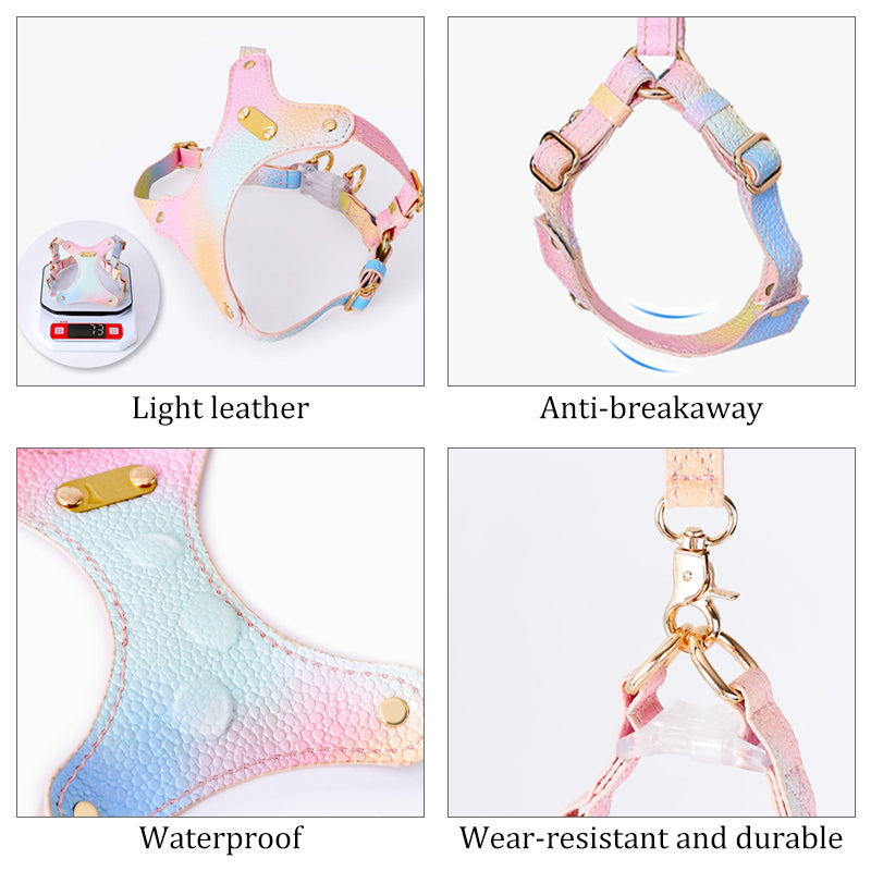 Adjustable Waterproof Leather Pet Harness
