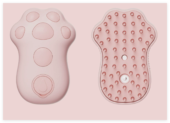 Pet Grooming Brush with Cat Paw Design and UV Sterilization