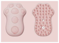 Pet Grooming Brush with Cat Paw Design and UV Sterilization