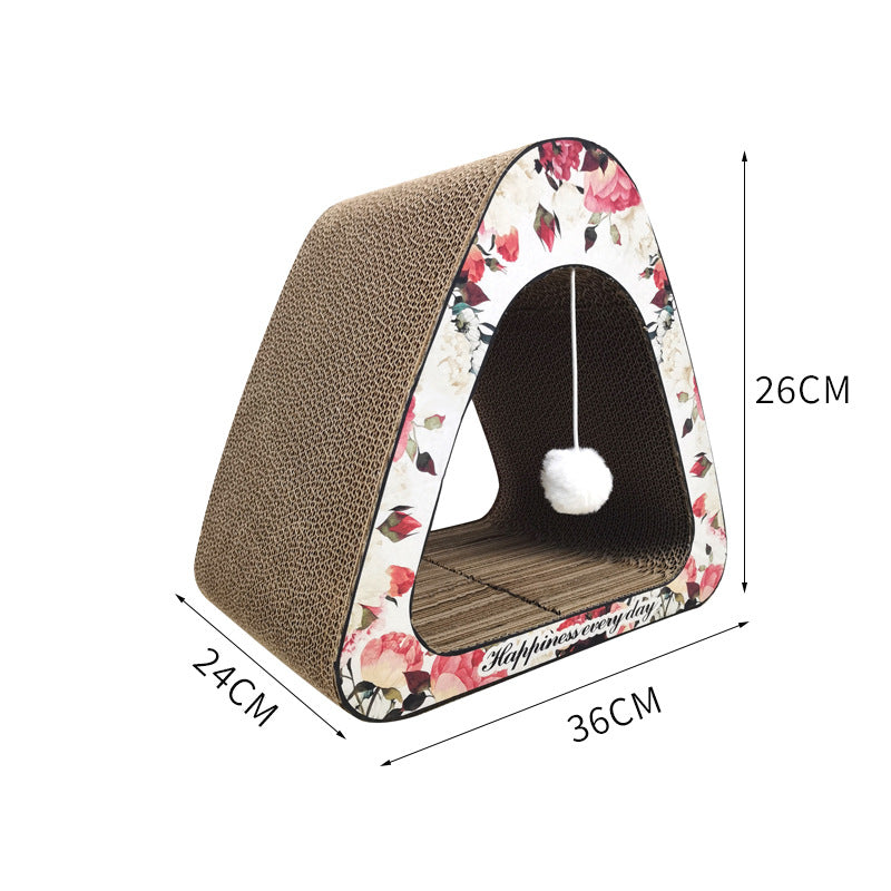 Multi-Functional Cat Scratching Board and House