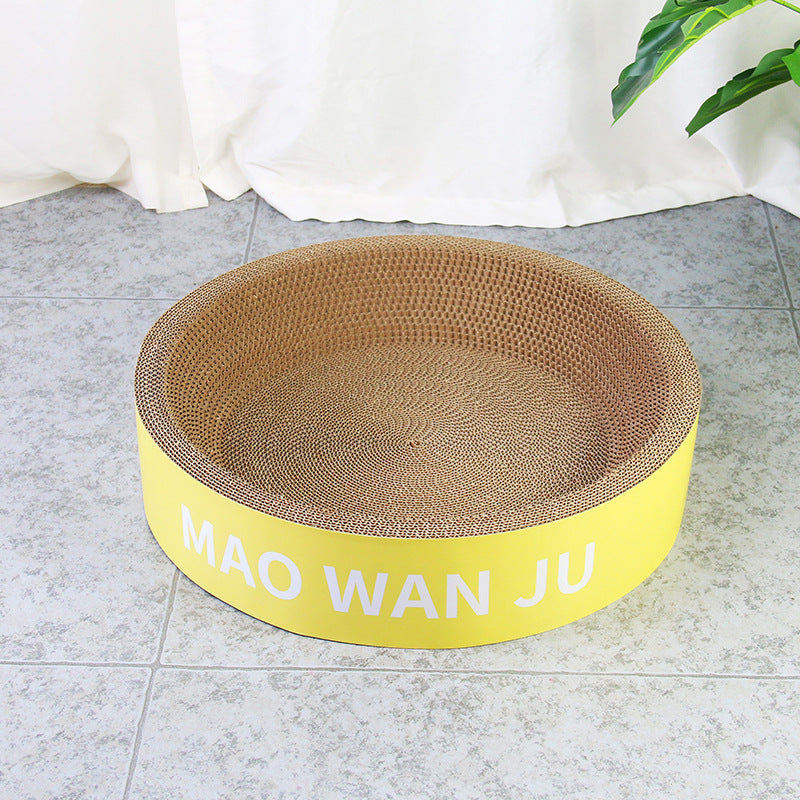 Large Round Cat Scratching Bowl and Bed Combo