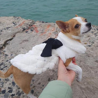 Elegant Bowknot Plush Dog Coat for Pets (Spring/Fall)