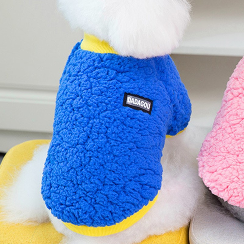 Candy-Colored Plush Padded Warm Pet Clothing