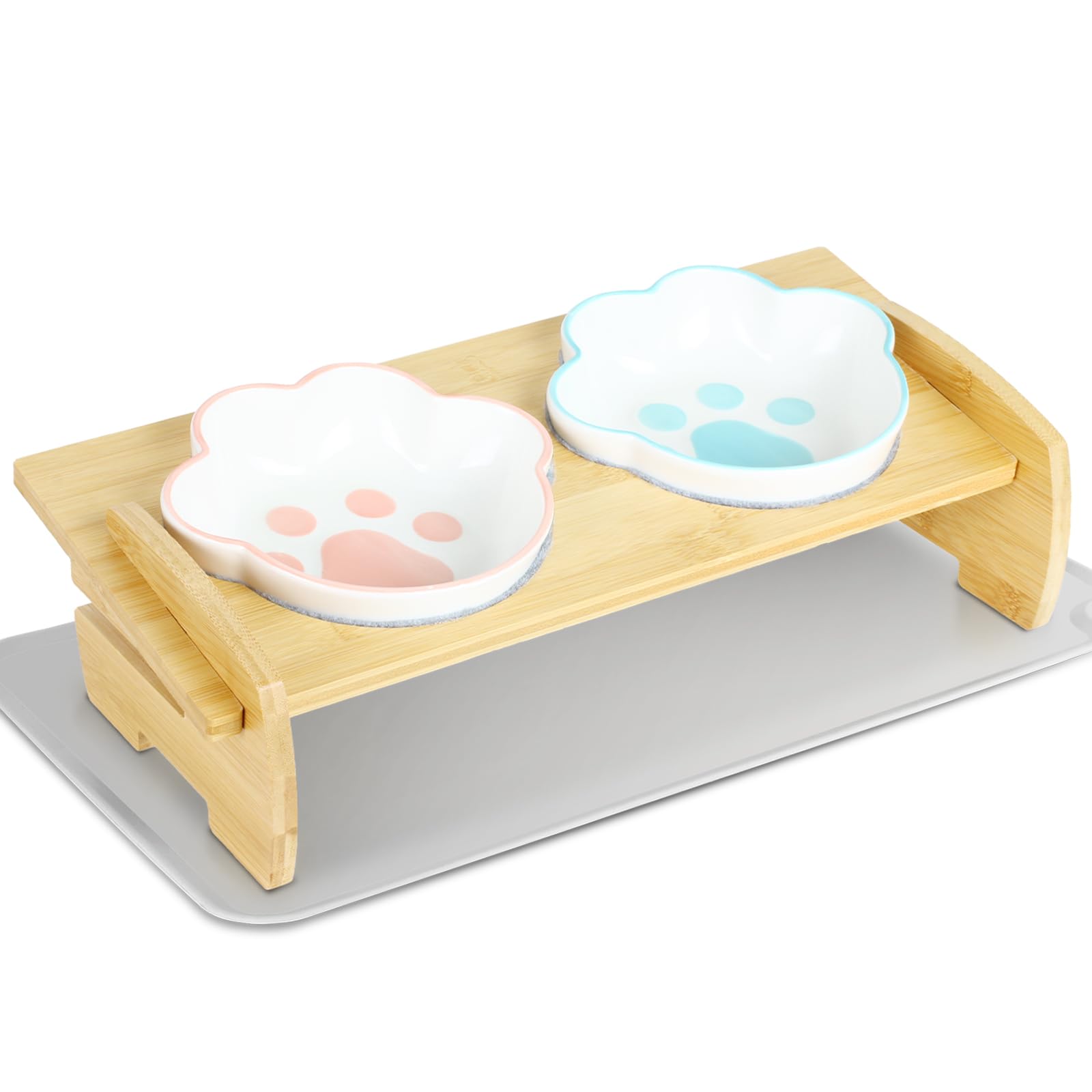 Elevated and Tilted Ceramic Bowls