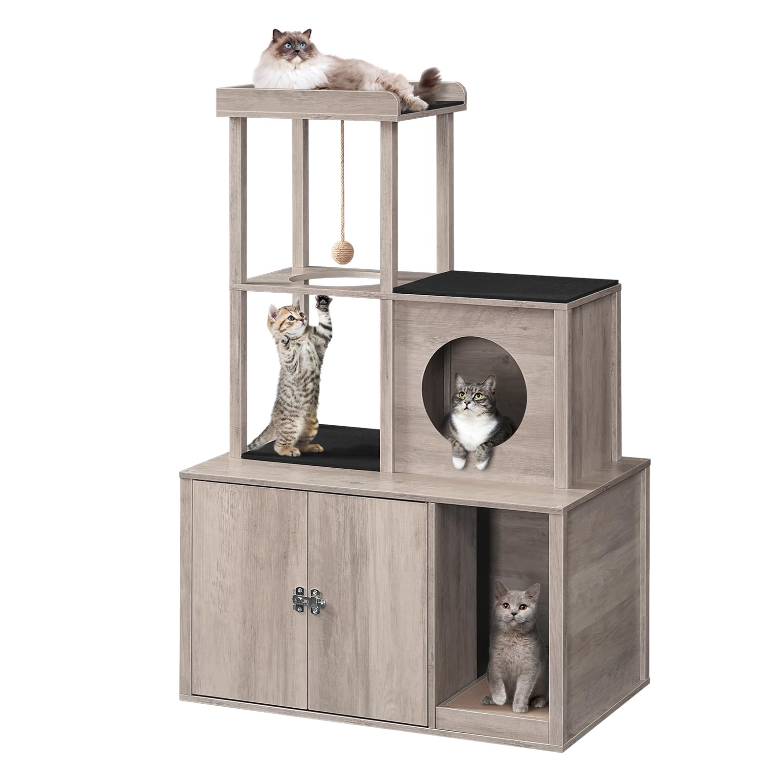 Cat Tower with Hidden Cat Litter Box