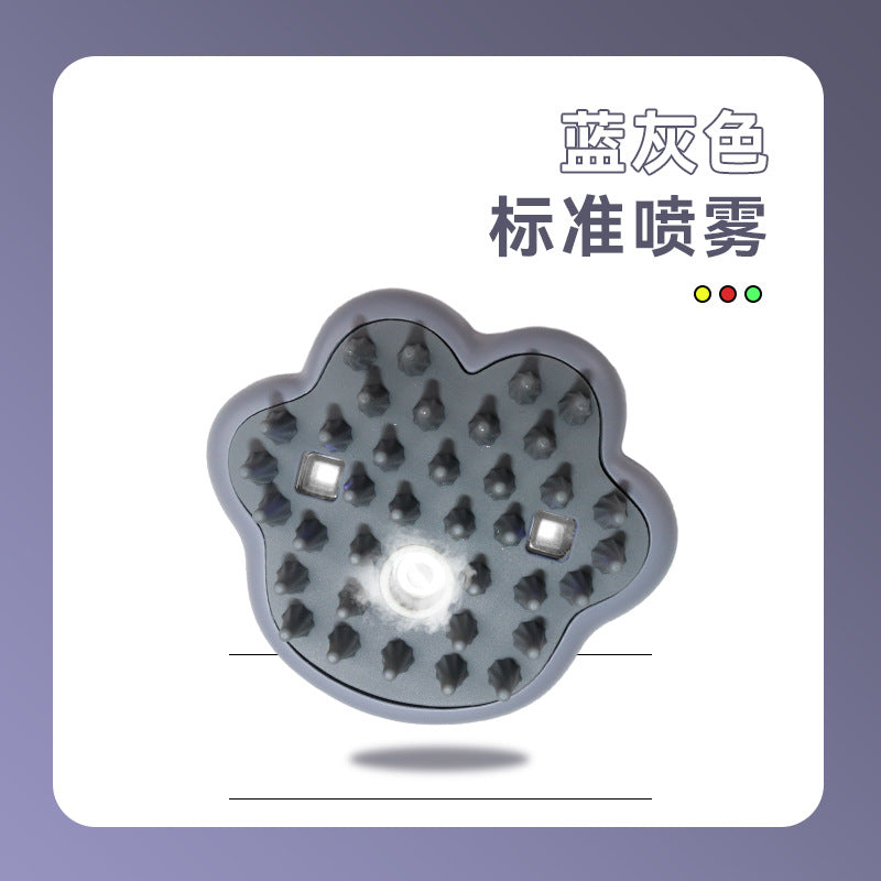 Pet Grooming Brush with Cat Paw Design and UV Sterilization
