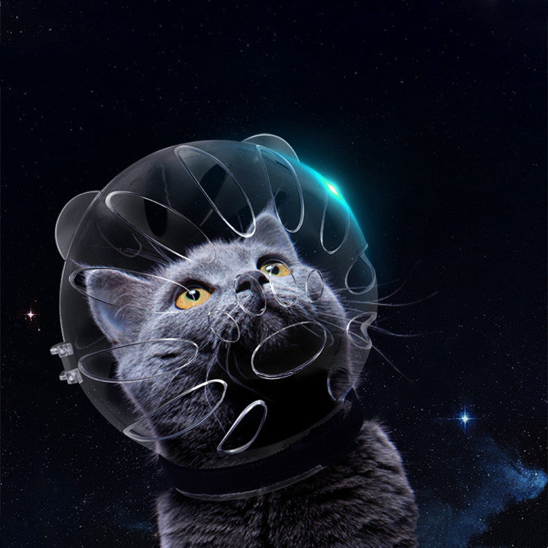 Cat Space Head Cover Muzzle Anti-Bite Collar Headgear