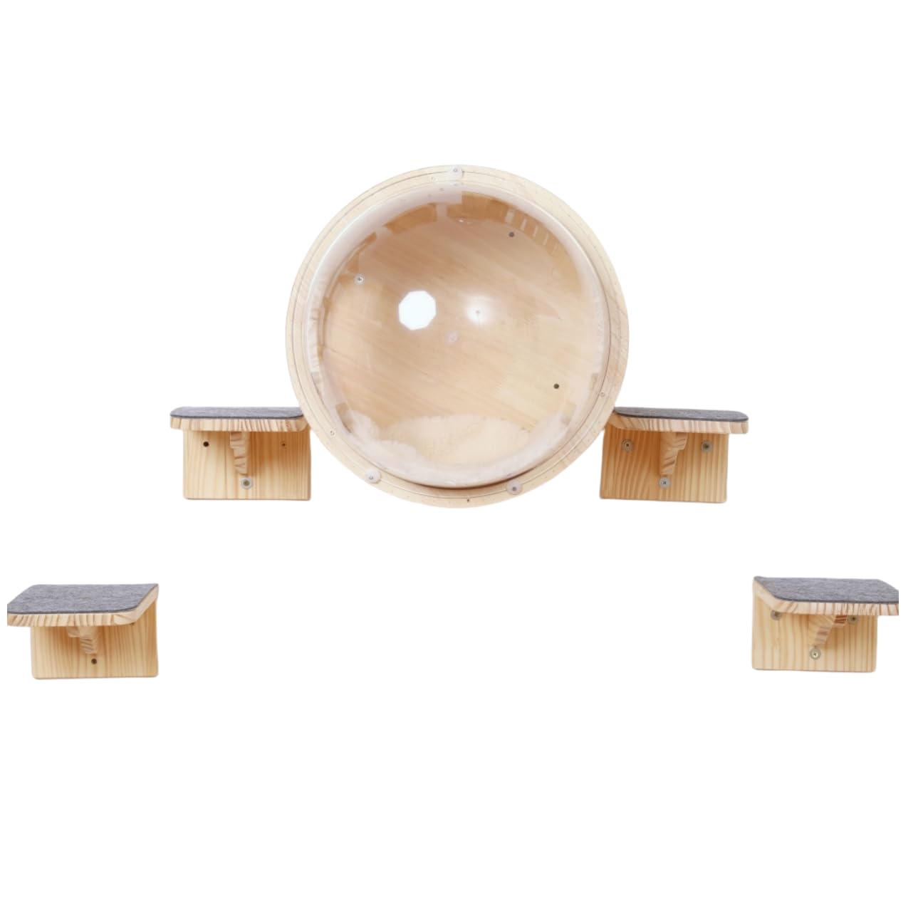 Wall-Mounted Cat Bed Furniture Round Space Capsule Acrylic Cat Perch Steps Cat Wooden Shelf Cat Lover Gift Cat Tree Tower-Classic Style-2