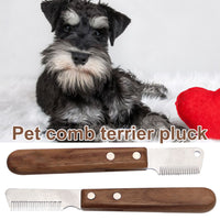 Stainless Steel Brush for Dog Cleaning with Wooden Handle
