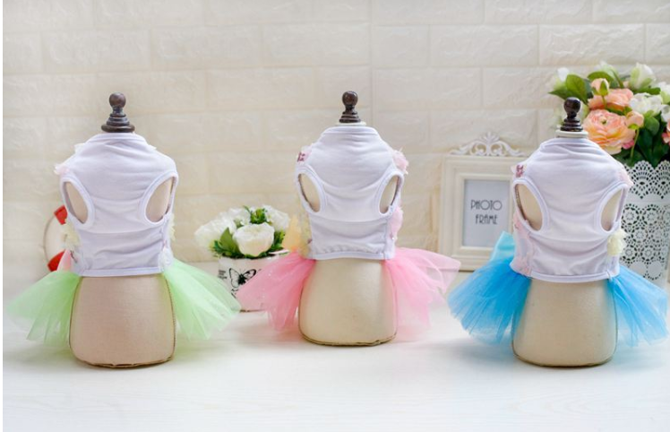 Candy Color Dog Dress, Princess Tulle Summer Outfit