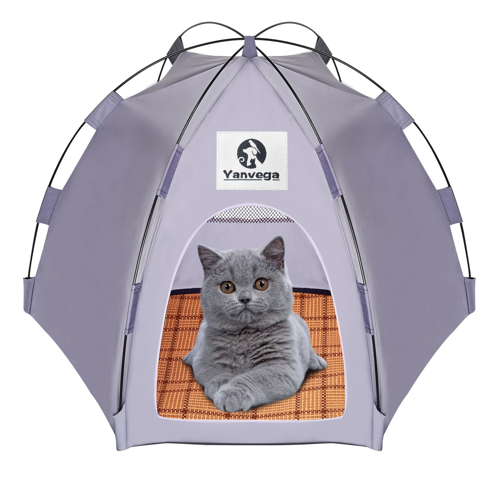 Cat Tent and Beds for Indoor 23.6" × 23.6" × 16.8"(Gray)