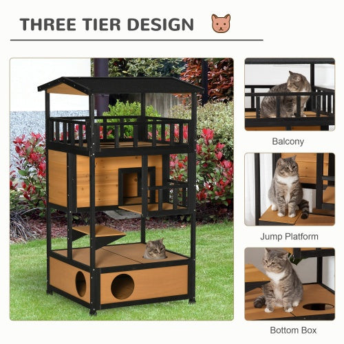 Wooden Outdoor Cat House, Wild Cat Shelter