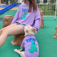Cartoon Print Dog Parent-Child Outfit for Spring & Autumn