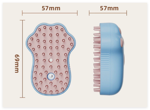 Pet Grooming Brush with Cat Paw Design and UV Sterilization