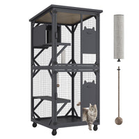 Outdoor Cat Enclosure with Roof 71"