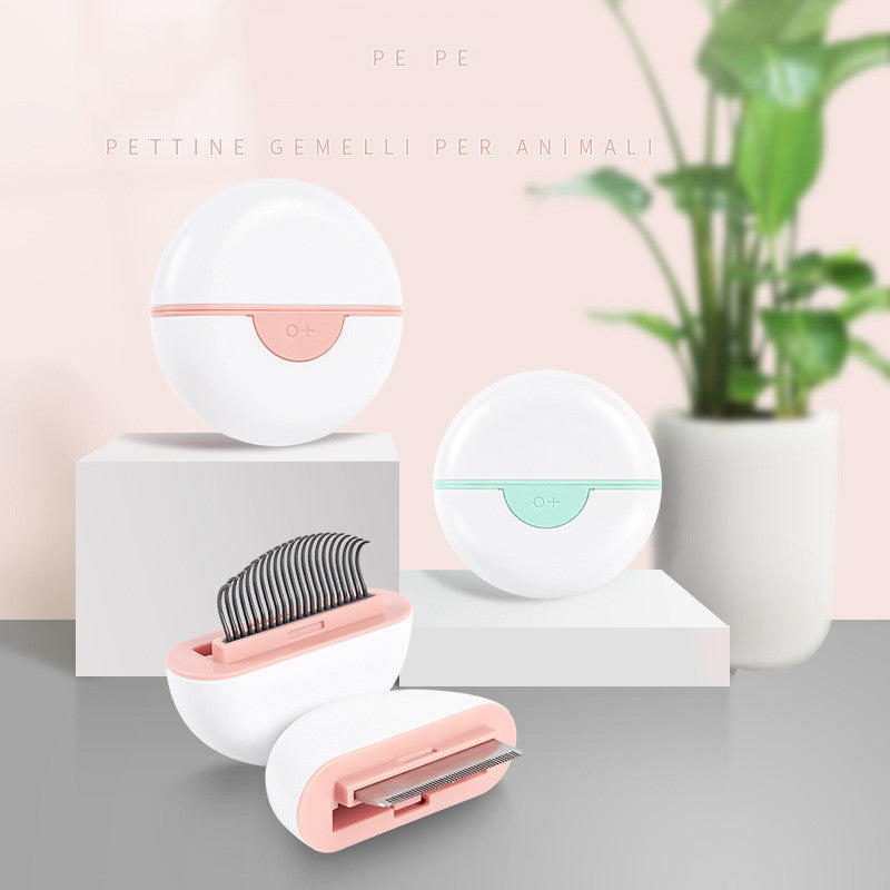 Dual-Function Long Hair Pet Comb and De-Shedding Tool