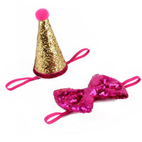 Dog Bow Tie with Christmas Hat and Sequins