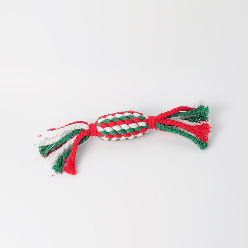 Cotton Thread Dog Toy - Christmas Tree Gift Doll