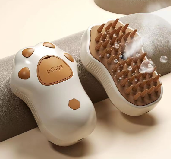 3-in-1 Cat Steam Brush for Grooming and Cleaning