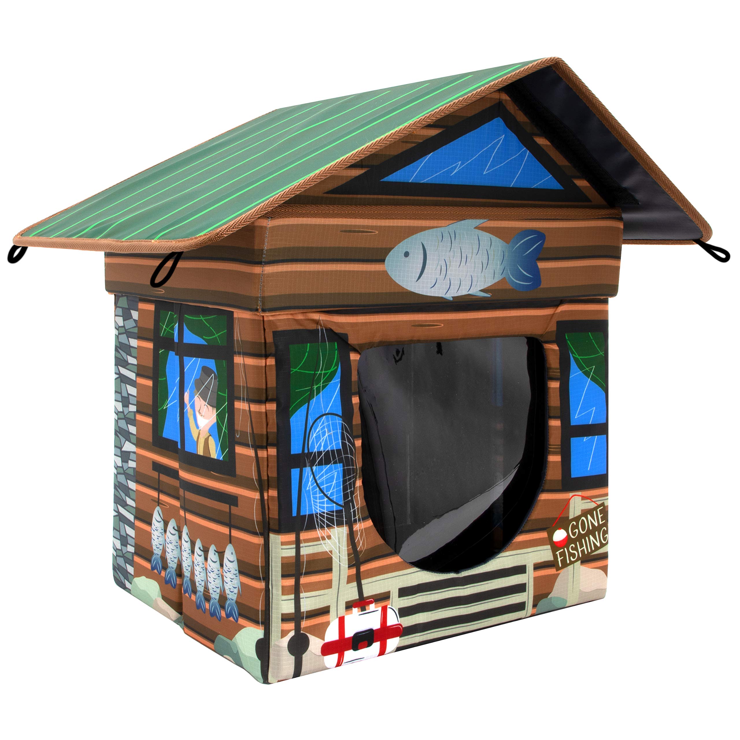 Kitty City Outdoor Stackable Cat House Cat Cube Water Resistant Condo Outdoor Heated Cat House